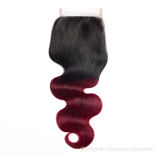 Shmily Wholesale Virgin Brazilian Ombre Two Tone Colored 1b 99j Body Wave Hair Bundles 100% Remy Human Hair Extensions Weaves